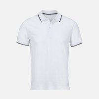 Рубашка поло унисекс Palermo, белая с темно-синим