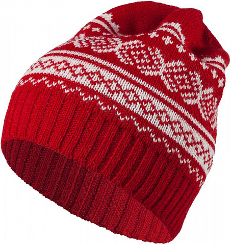 Новогодняя шапка Теплая зима (красная)
