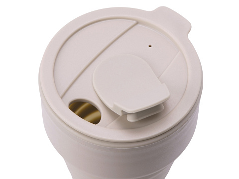 Силиконовый складной стакан GoCup, бежевый - рис 5.