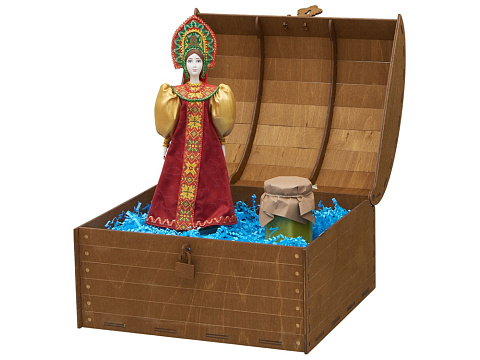 Подарочный набор: кукла фарфоровая, крем-мед, красный - рис 4.