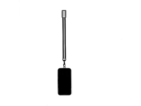 Ремешок-держатель для телефона с зарядным кабелем USB-C - USB-C Lany Wristband Charge Eco, серый - рис 12.