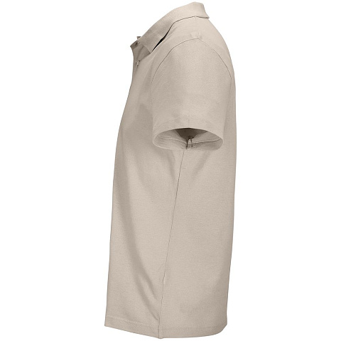 Рубашка поло унисекс Pulse, серо-бежевая - рис 4.