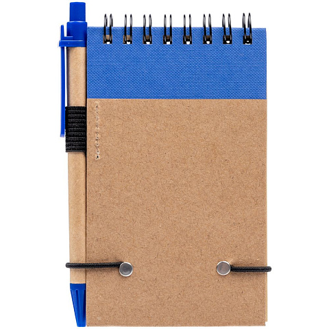 Блокнот на кольцах Eco Note с ручкой, синий - рис 3.