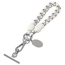 Брелок-браслет Bohemian c металлическим держателем для телефона, бело-черный