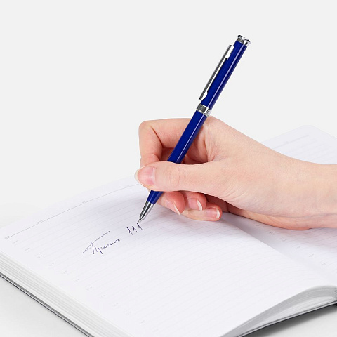 Ручка шариковая Finn Chrome, синяя - рис 5.