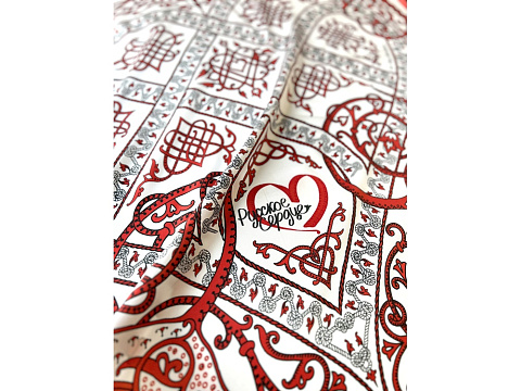 Платок Русское сердце 100% шёлк - рис 3.