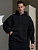 Худи мужское оверсайз Premium Heavy, черное - миниатюра