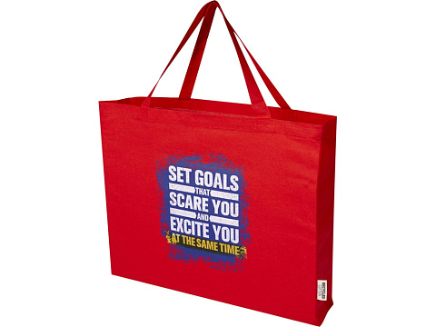 Odessa большая эко-сумка из переработанного хлопка, сертифицированного согласно GRS, плотностью 220 г/м² - Красный - рис 6.