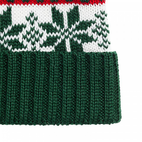 Новогодняя шапка Happy Winter (зеленая) - рис 3.