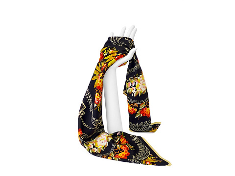 Платок Тагильский поднос, черный - рис 4.