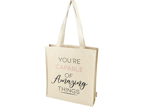 Florida эко-сумка с ластовицей плотностью 270 г/м² - Натуральный - рис 6.