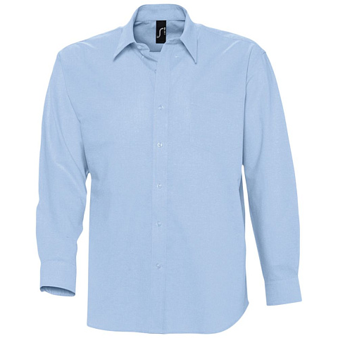 Рубашка мужская с длинным рукавом Boston, голубая - рис 2.