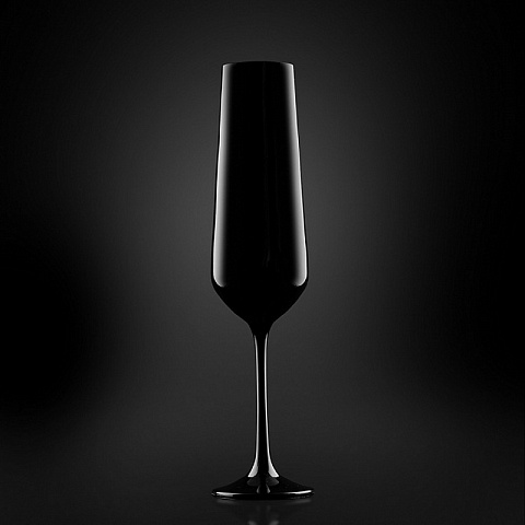 Набор бокалов для шампанского из черного стекла (4 шт) - рис 4.