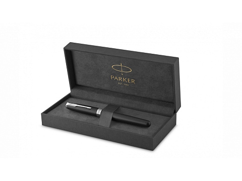 Ручка роллер Parker Sonnet  Matte Black CT, стержень: F, цвет чернил: black, в подарочной упаковке - рис 2.