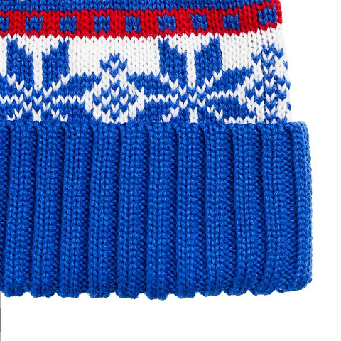 Новогодняя шапка Happy Winter (синяя) - рис 3.