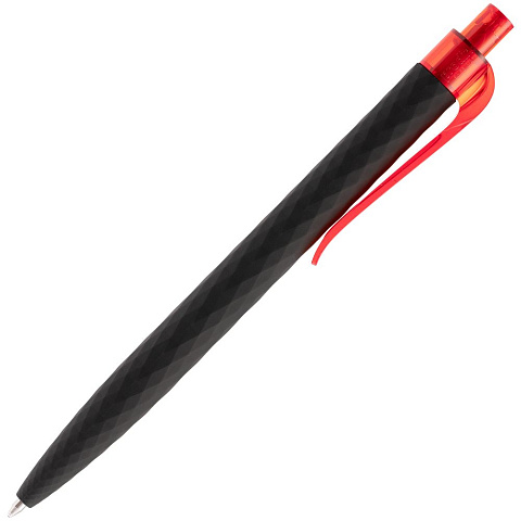 Ручка шариковая Prodir QS01 PRT-P Soft Touch, черная с красным - рис 4.