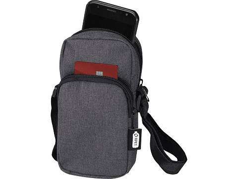 Сумка для телефона Ross из переработанного материала, древесный уголь - рис 4.