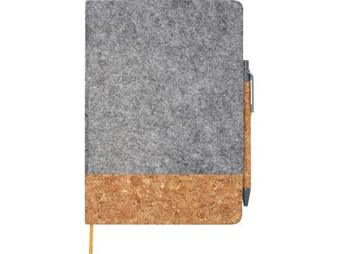 Veronica блокнот формата A5 в твердой обложке - Серый / Натуральный - рис 2.