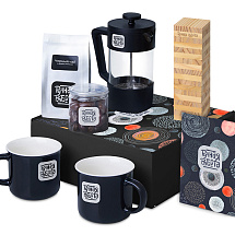 Подарочный набор Re:y. Together  с френчпрессом, кружками и дженгой