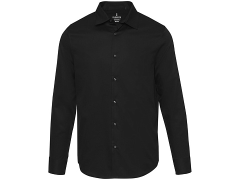 Citrine мужская рубашка из твила - сплошной черный - рис 2.