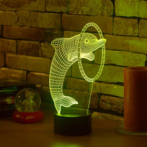 3D лампа Дельфин в кольце