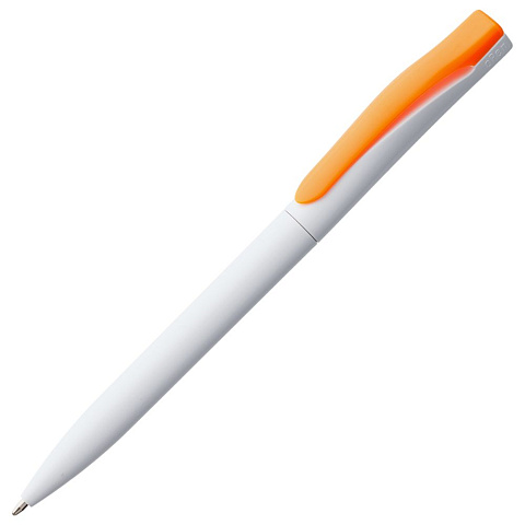 Ручка шариковая Pin, белая с оранжевым - рис 2.