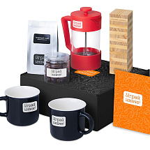 Подарочный набор Re:y. Together  с френчпрессом, кружками и дженгой