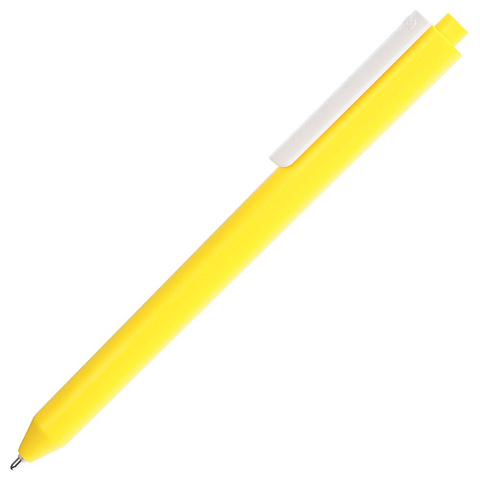 Ручка шариковая Pigra P03 Mat, желтая с белым - рис 4.