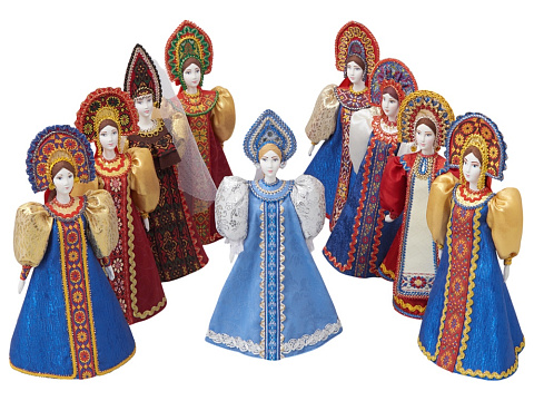 Подарочный набор: кукла фарфоровая, мед, синий - рис 6.