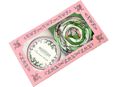 Набор: платок Ландыши и свеча Весенние цветы - рис 2.