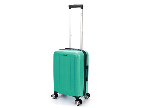 Чемодан TORBER В Отпуск, ярко-бирюзовый, полипропилен, 55 х 36 х 21,5 см, 37 л