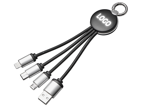 Кабель 3-в-1 с подсветкой лого Ion mini