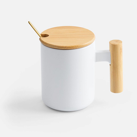 Кружка с ложкой Eco Fusion, белая - рис 2.