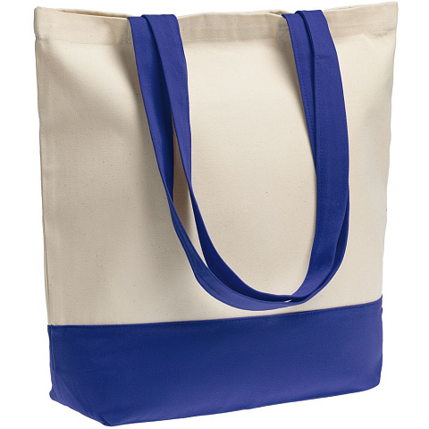 Холщовая сумка Shopaholic, ярко-синяя - рис 2.