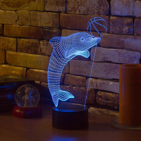 3D лампа Дельфин с мячом - рис 2.