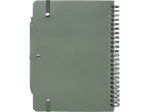 Блокнот Thalaasa формата А5 в твердой обложке из океанического пластика с шариковой ручкой - Зеленый яркий - рис 3.