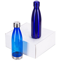 Подарочный набор с термосом и бутылкой Bottle set, синий