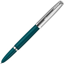 Перьевая ручка Parker 51 CORE TEAL BLUE CT, перо: F, цвет чернил: black, в подарочной упаковке.