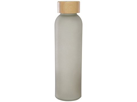 Lume бутылка из матового содово-известкового стекла объемом 500 мл с бамбуковой крышкой - Серый - рис 2.