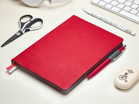 Ежедневник А5 датированный Boston 2026, красный с серым обрезом - рис 12.