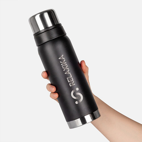 Термос Relaxika 750 со стикерпаком, черный - рис 10.