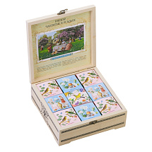 Подарочный набор с чаем Чайный букет в деревянной шкатулке, натуральный