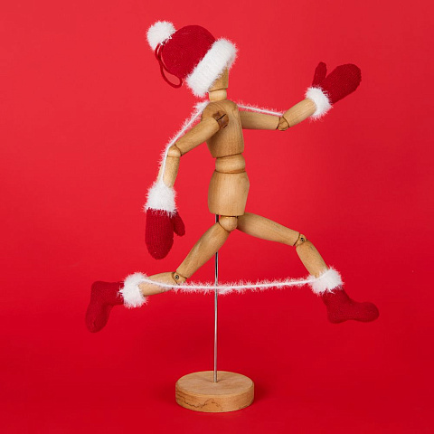 Подвеска на елку «Вьюшка», варежки, красная - рис 6.