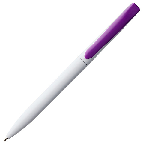 Ручка шариковая Pin, белая с фиолетовым - рис 4.