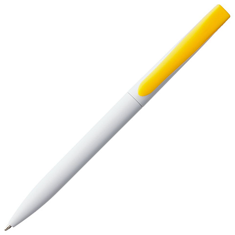 Ручка шариковая Pin, белая с желтым - рис 4.