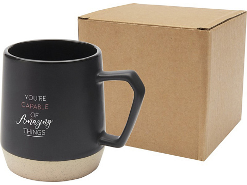 Dolce керамическая кружка объемом 300 мл с матовой отделкой, сплошной черный - рис 6.