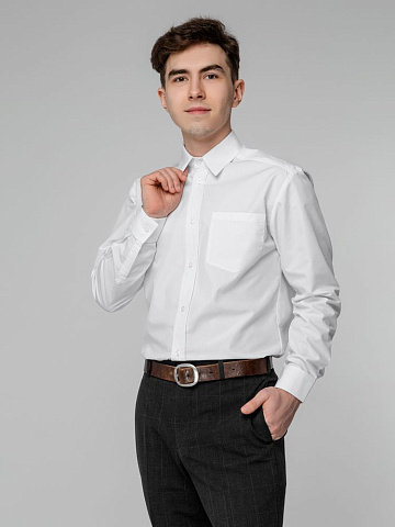 Рубашка мужская с длинным рукавом Collar, белая - рис 2.