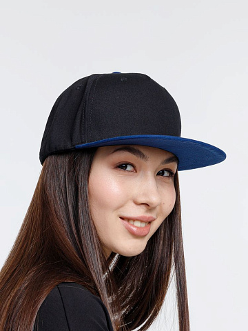 Бейсболка Foreside с прямым козырьком, черная с синим - рис 10.