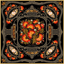 Платок Тагильский поднос, черный