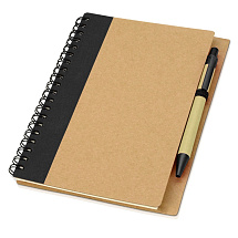 Блокнот Helly с ручкой, черный (Р)